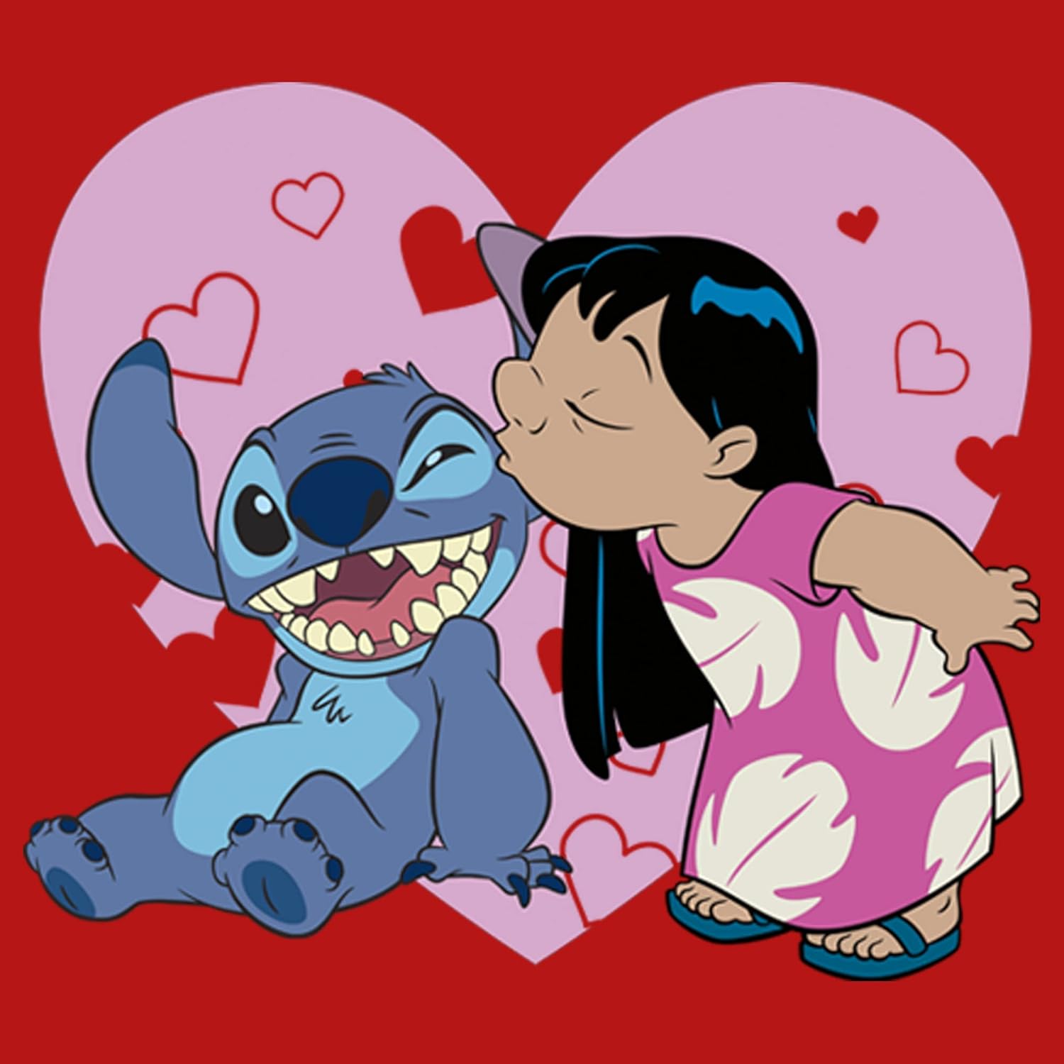 Lilo And Stitch Angel Heart Kisses " Poster for Sale by JaxtonBosch |  Redbubble Disney Lilo &amp; Stitch Lilo and Valentines Kisses Girl's Sol