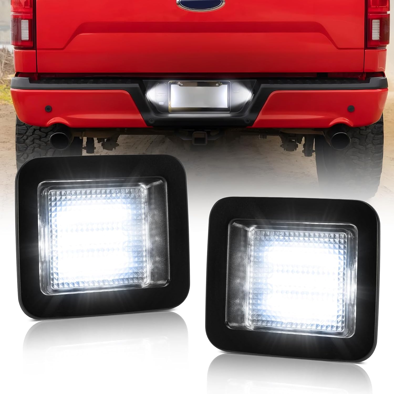 2PCS LED License Plate Light Tag Light Compatible with Ford F150 Raptor 2015 2016 2017 2018 2019 2020 2021 2022 2023 Plug & Play Installation