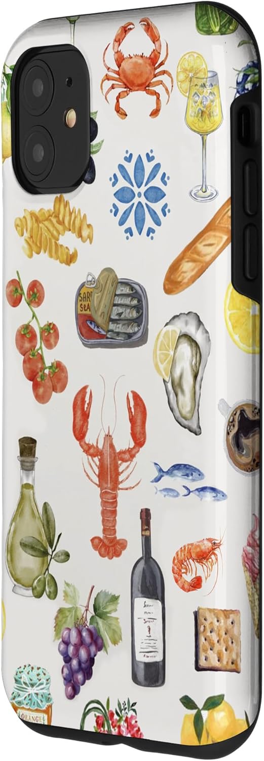 iPhone 11 Fish Sardines Dirty Martini Collage Girly Summer Beach Case