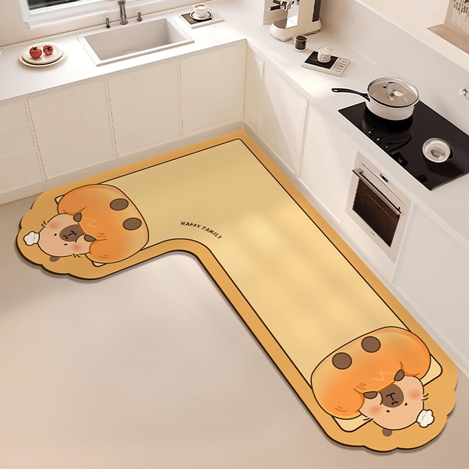 Alfombra tapetes cocina forma L de 80 x 120 x 45cm variante Fat Bread-Left