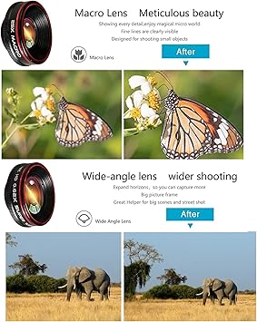 Phone Camera Lens Kit 10 in 1 for iPhone Samsung Pixel Android, 22X Telephoto Lens, 0.62X Super Wide Angle Lens&25X Macro Lens, 235 Fisheye,Kaleidoscopes, Starlight,Tripod,for Most Smartphone Black