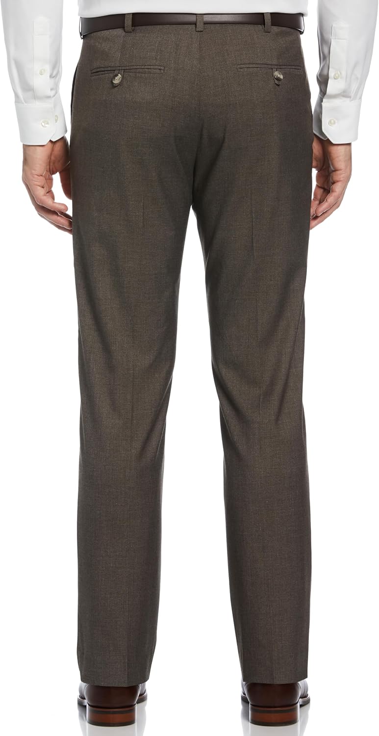 Savane Men's Big & Tall Gabardine Flat Front Straight Leg Dress Pant with Expandable Waistband and 32 Inch Inseam