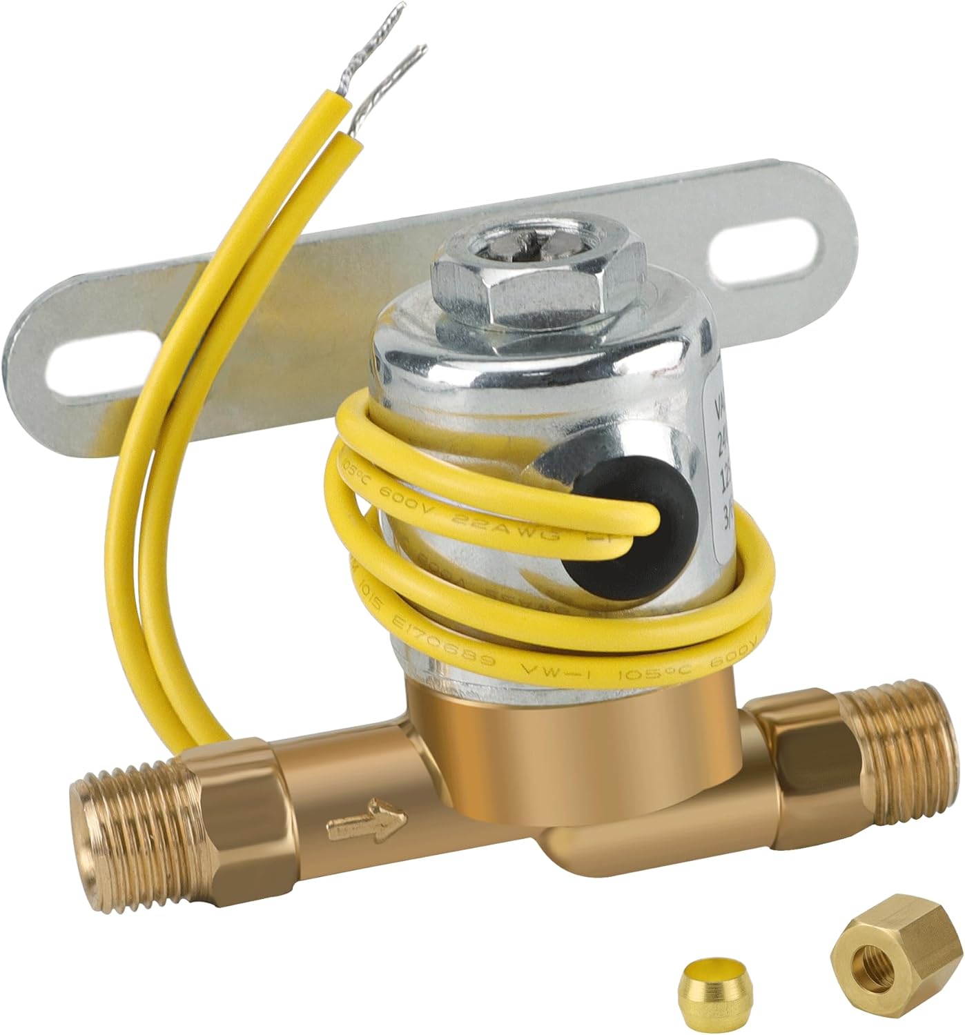 4040 Humidifier Solenoid Replacement Water Valve A2012-S118 for Aprilaire Whole House Model 400, 550, 558, 600M, 600, 700, 700M, 768, 760A Replaces B2035-S2 B2035-S5 B2035-S54-24V 2.3W 60 HZ, Yellow