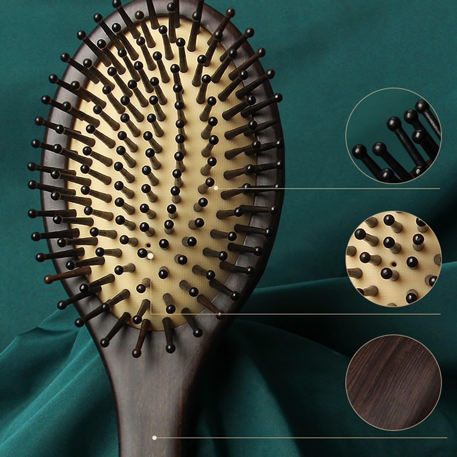 Spazzola per Capelli, Pettine da Massaggio in Legno di peonia Fenice Squisito, Spazzola per Capelli districante antistatica con Cuscino d'Aria