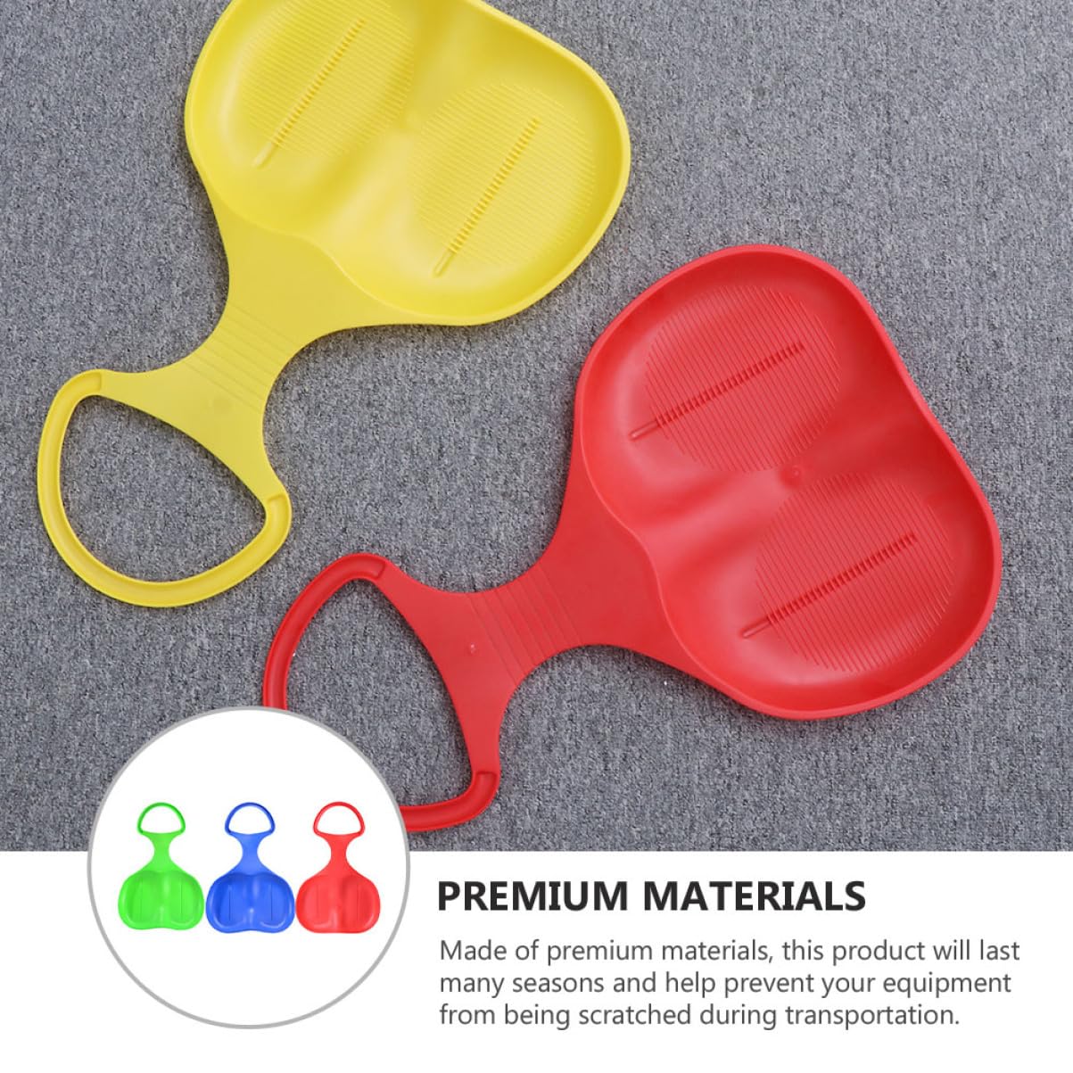 Generic 3pcs Boy Girl Sleds Outdoor Skiing Board for Grass Safe Flexible Design for Fun Easy to Clean Random Colors for Boys and Girls