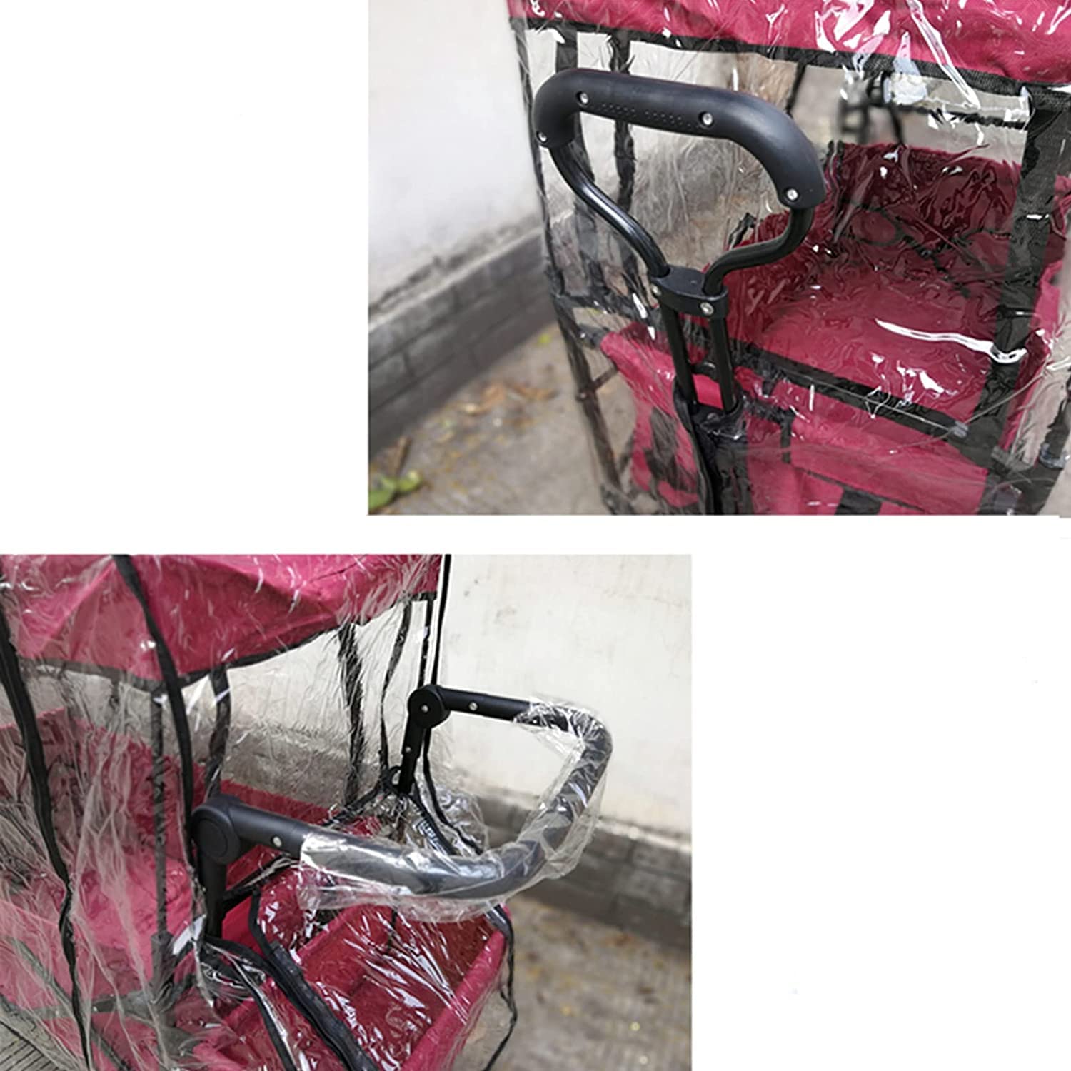 Copertura antipioggia Impermeabile Vento da neve, Accessori per carrello da campeggio portatile con spinta a mano, Carro pieghevole pieghevole per esterno Copertura antipioggia pieghevole le