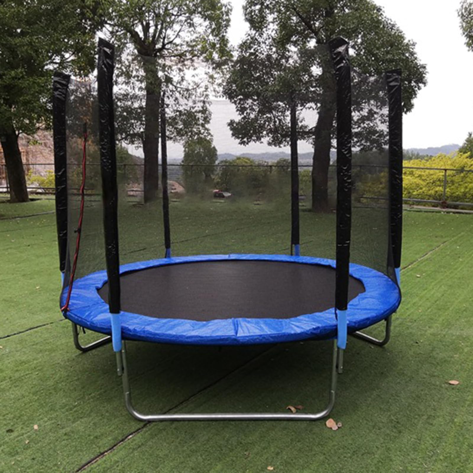 Wysoce elastyczna okrągła mata do trampoliny wymienna mata do skakania z pierścieniami w kształcie litery V akcesoria do trampoliny idealna dla dzieci i zabawy na świeżym powietrzu