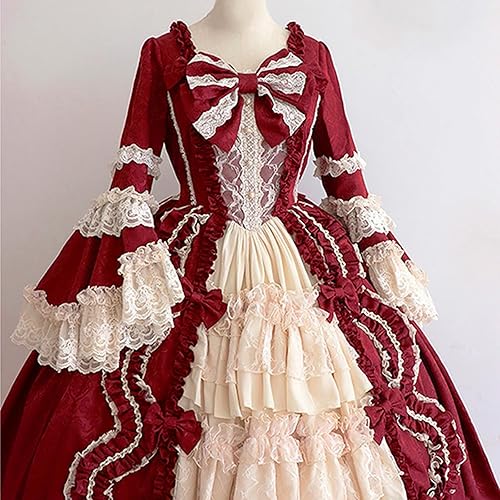 Miniatura 7 de SHOPESSA Vestido victoriano para mujer, vestido de lolita francesa, disfraz de princesa, vestido renacentista, manga acampanada, corte de cosplay