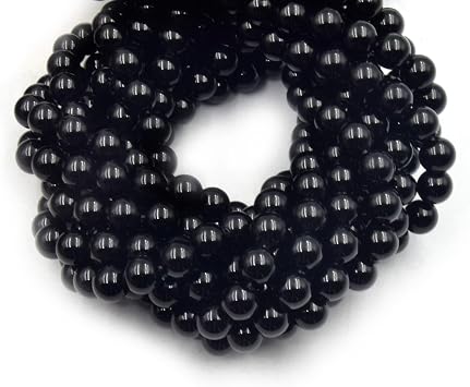 Onyx Beads | Smooth Black Onyx Round Beads | Loose Gemstone Beads | 10mm 1 Strand