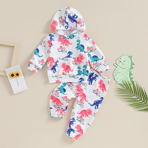 Miniatura 2 de Karwuiio Conjunto de 2 piezas para bebé recién nacido, sudadera con capucha y pantalones, ropa de otoño e invierno