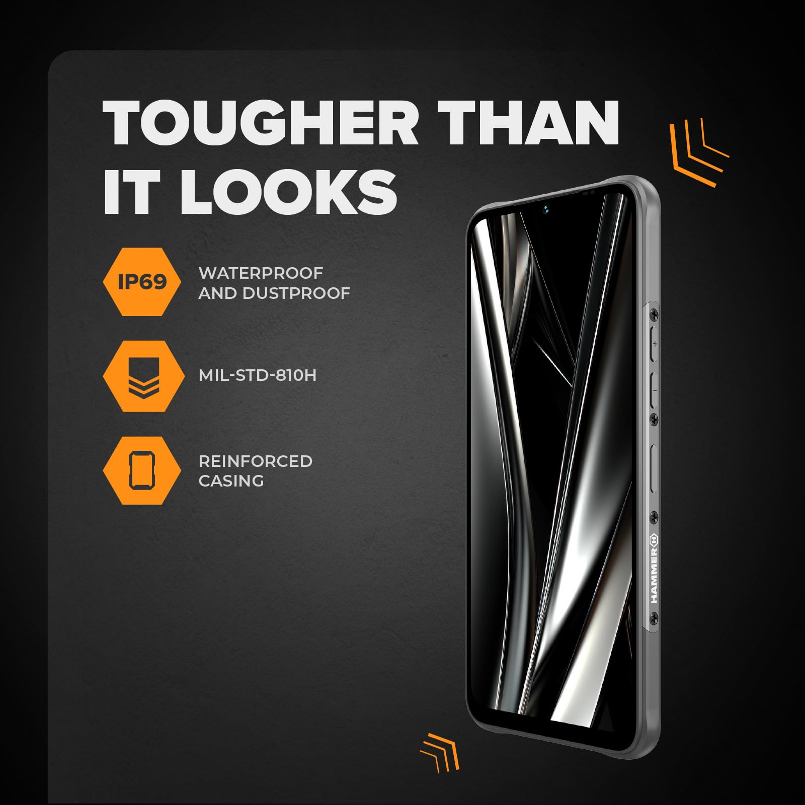 Hammer Blade Va 5G Smartphone ultra-rugged, IP69, 6000mAh, 6,56 pollici, 8GB di RAM integrata, 128/1T GB, Android 14, fotocamera da 50mpx, schermo Gorilla Glass, NFC, VoLTE
