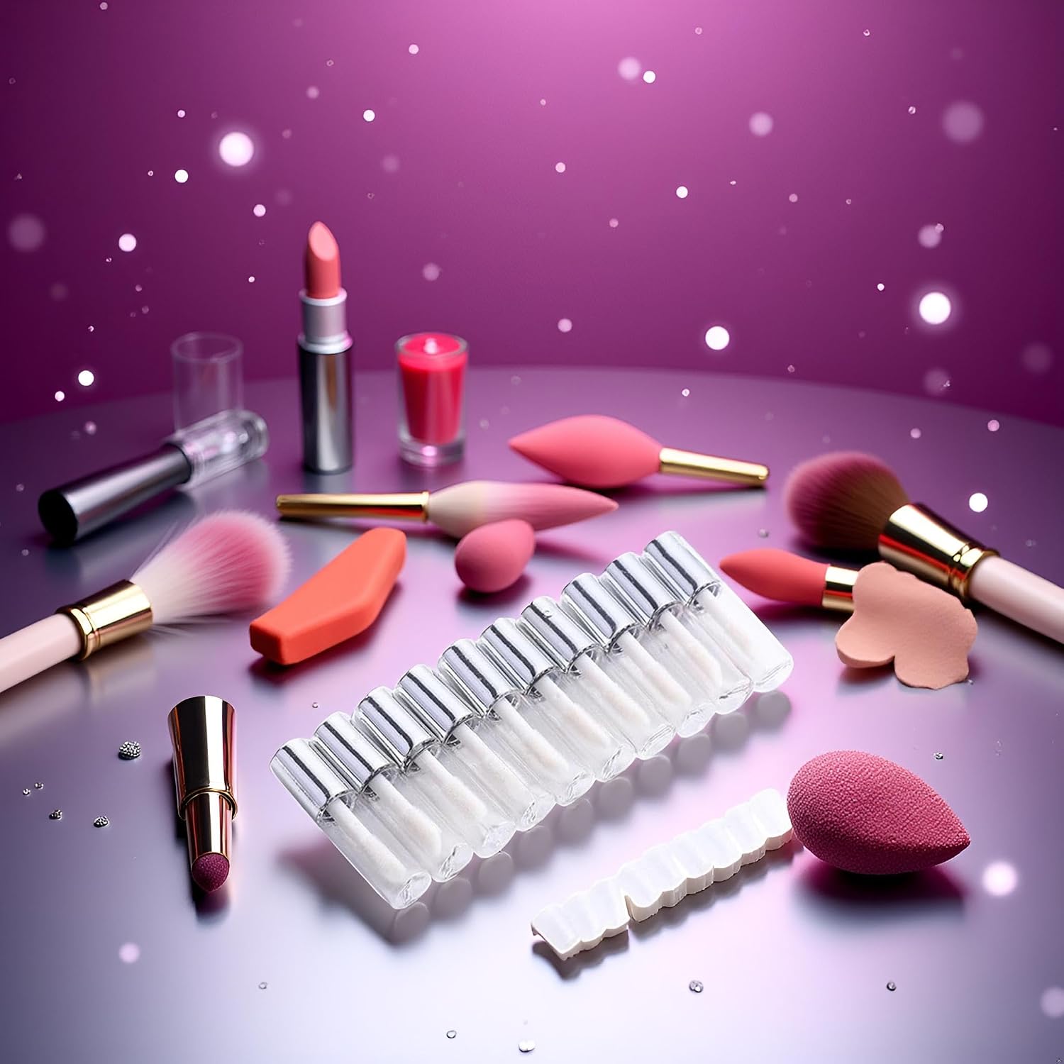 10 Pcs Silver 1.2ML Mini Reusable Empty Lip Gloss Tubes, Clear Round Lipgloss Tubes Container With Cap Cosmetic Sample Container, Lip Gloss, Lip Glosses
