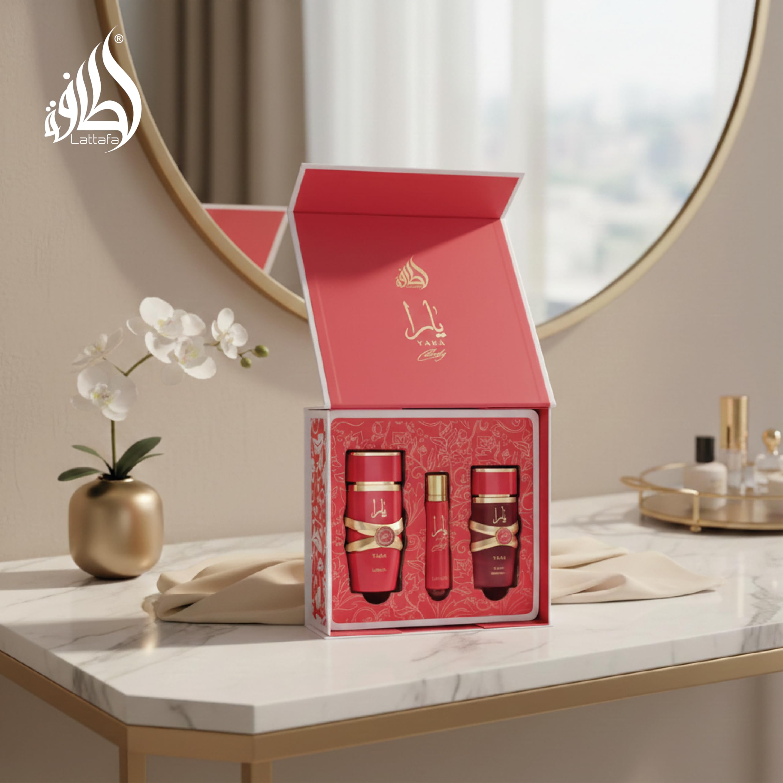 Lattafa Yara Candy Gift Set – 100ml Eau de Parfum, 12ml Travel