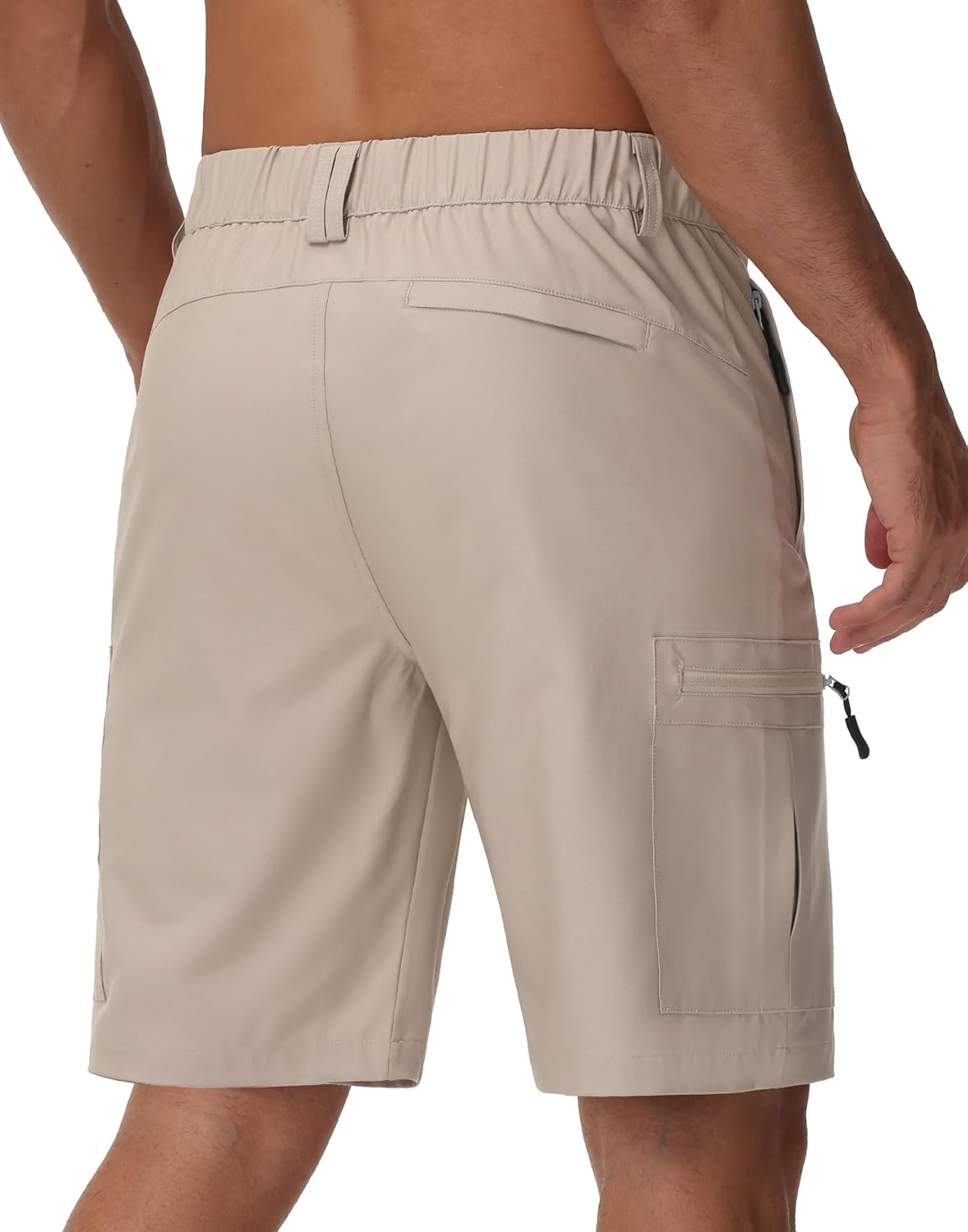 JWM Men's 9" 11" Hiking Cargo Shorts - Lightweight Stretch Quick Dry UPF 50+ Golf Work Fishing Travel Shorts 5 Zipper Pockets