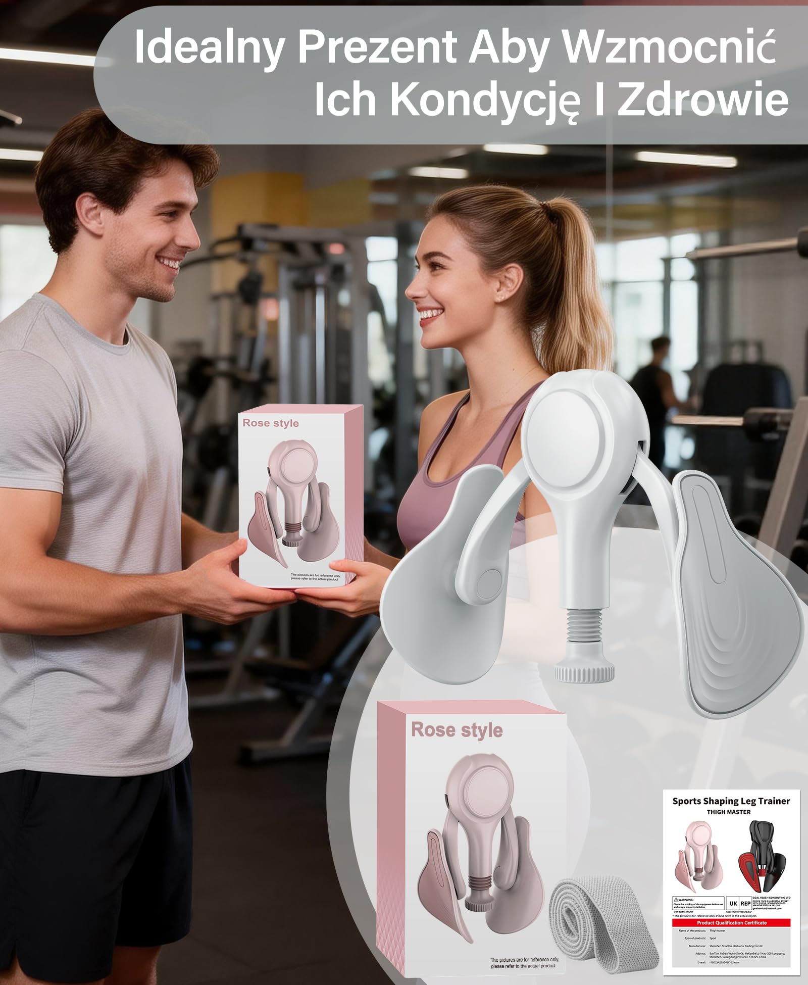 Urządzenie do Ćwiczeń Mięśni Dna Miednicy i Kegla, Regulowany Trener Mięśni 7-32 kg dla Kobiet i Mężczyzn, Sprzęt do Ćwiczeń Przywodzicieli Uda z Taśmą Oporową, Trening Nóg i Pośladków w Domudfaw