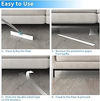 Vista 6 de WHALE STORE Paquete de 8 bloqueadores de sofá acrílicos, bloqueador transparente debajo de la cama de 15.74 pulgadas de largo x 3.14 pulgadas