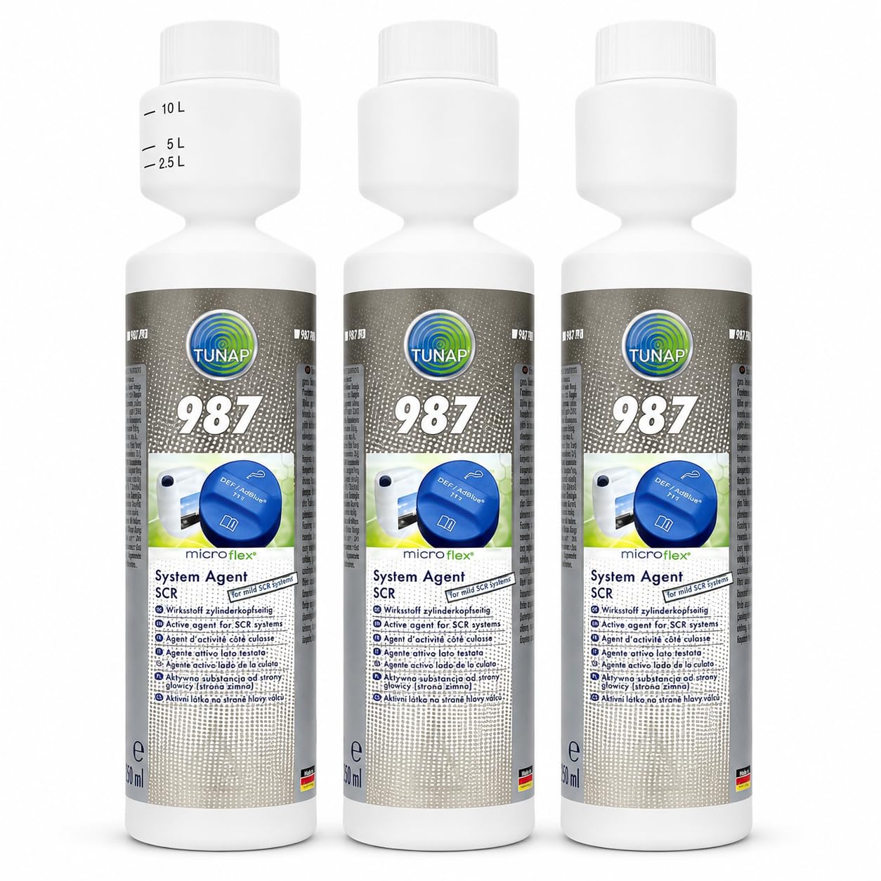 Pack 3 x 987 – Aditivo Anticristalizante para AdBlue y Sistema SCR – Previene Cristalización, Limpia y Protege Catalizador Diésel – 250 ml c/u – Formato Ahorro