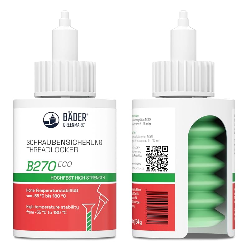 Trava-rosca B270Eco de alta resistência Bäder verde 50 mL