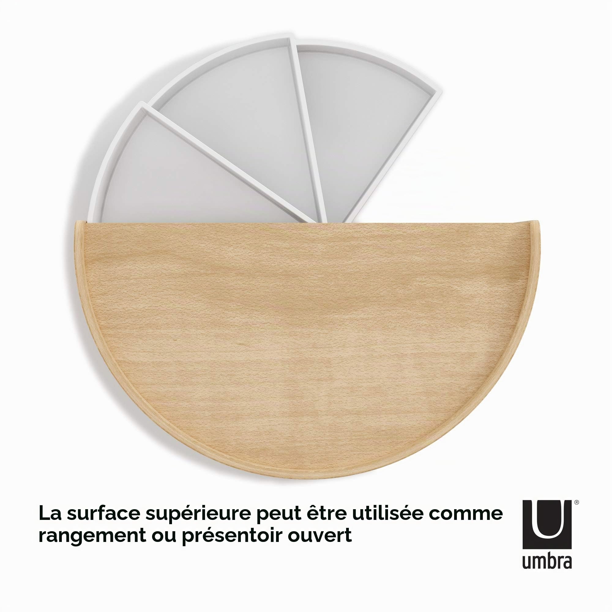 Umbra Moona Coffret à bijoux, 3 niveaux pivotants, Blanc/Naturel