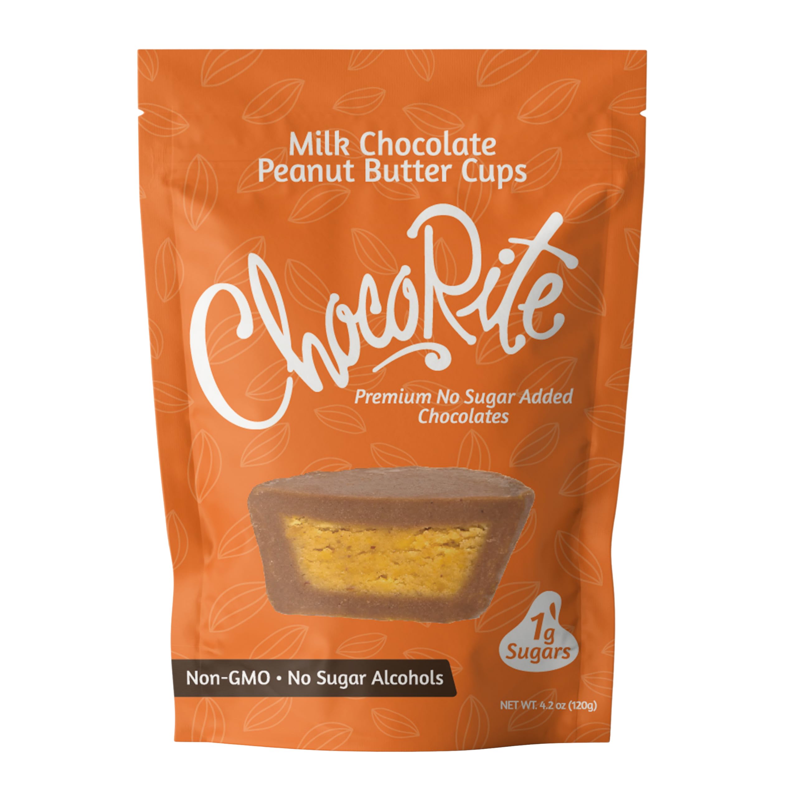 ChocoRite Milk Chocolate Peanut Butter Cups | No Added Sugar | Gluten Free, Soy Free, Non-GMO | No Sugar Alcohols | Pack of 6 Pouches