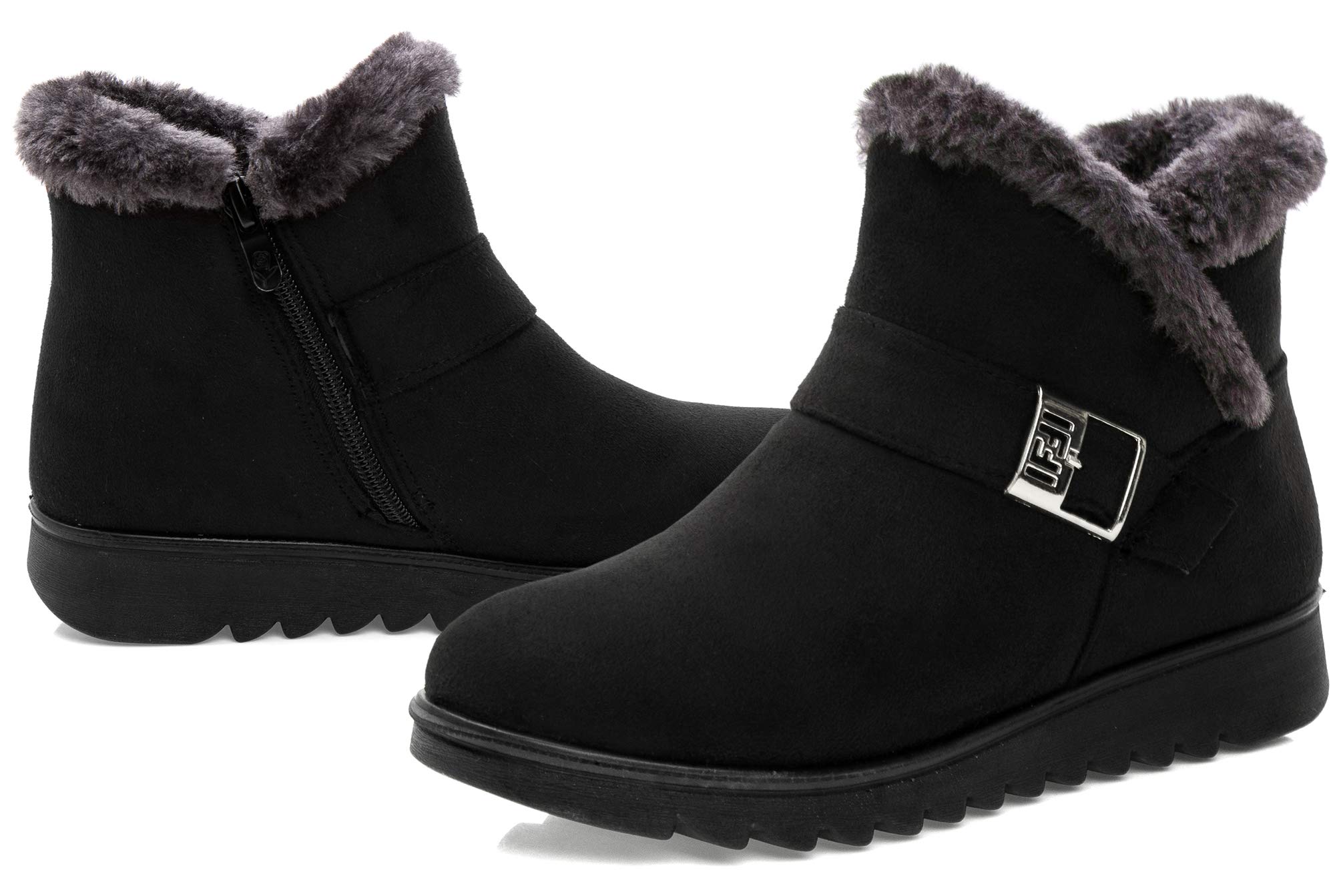 Vunavueya Stivali Donna Invernali Scarpe Stivaletti da Neve con Imbottitura Calda Stivali alla Caviglia Caldi Boots Scarpe 35-41.5