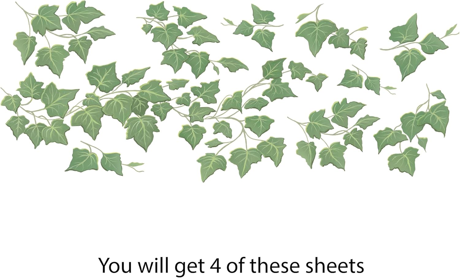 English Ivy Vine Rub on Transfer Mural Wall Tattoo 4 Sheets of Ivy