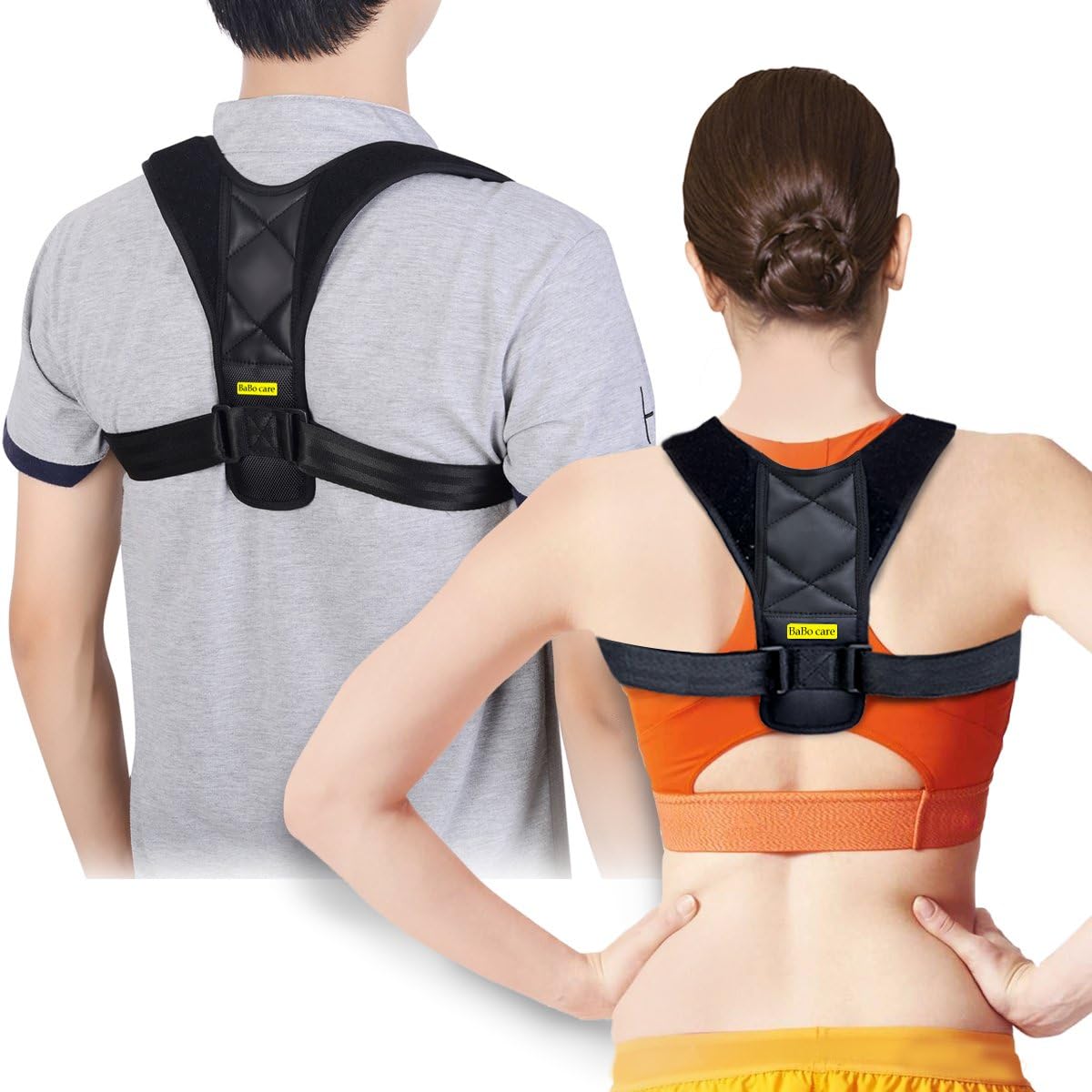 Posture Corrector Support Brace for Women & Men by Babo Care, Figure 8 Shaped Designed for Your Upper Back, Helps to Improve Posture, Prevent Slouching