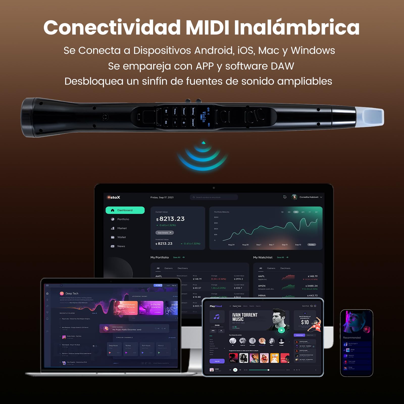 COSTWAY Instrumento de Viento Electrónico, Saxofón Digital Portátil con MIDI Inalámbrico, 100 Tonos, Altavoz HIFI, Rango de 4 Octavas y 2 Digitaciones, Mini Saxofón Recargable para Adultos y Niños
