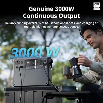 DJI Power 2000 Portable Power Station, 2048Wh LFP Battery | Compact Size, 3000W Stable Output, Fast Recharge, Electric Generator for Home, Camping & RVs, Off-Grid