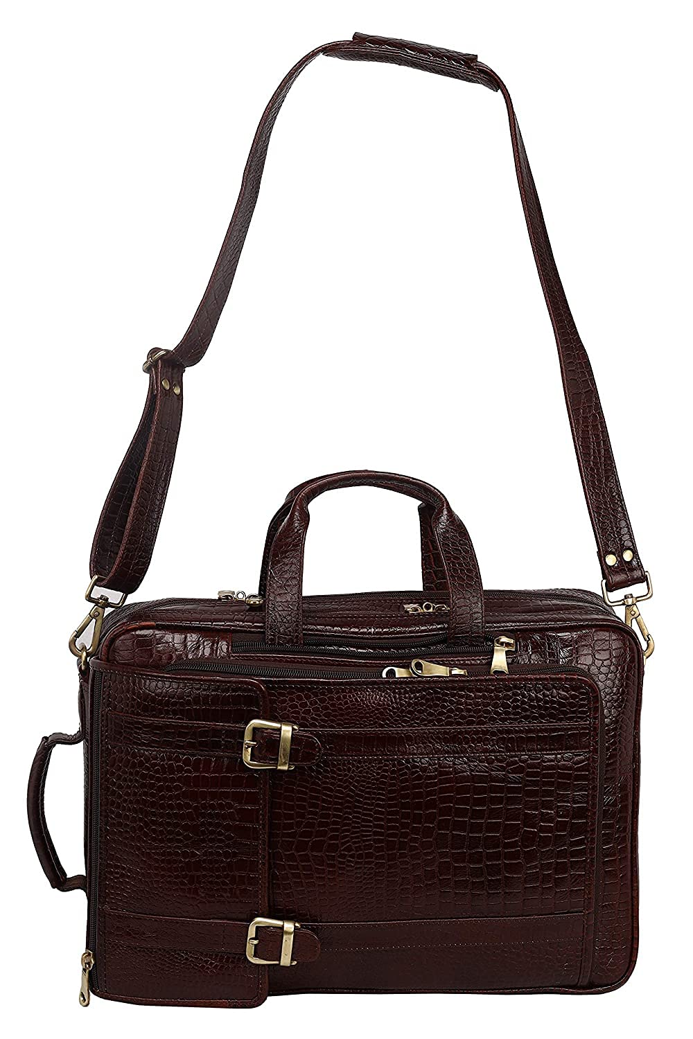 C COMFORT Genuine Leather Shoulder Bags for Men Multipurpose Business Laptop Backpack Bag MacBook NoteBook Upto 16 Inch | Handbags with Shoulder Straps | 2 Main Compartment | (Brown*)