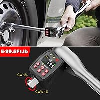 Vista 3 de Adaptador de par digital de 1/2", 5-99.5 pies-libra/6.75-135Nm, convertidor de llave dinamométrica digital con precisión de ±1%, valor