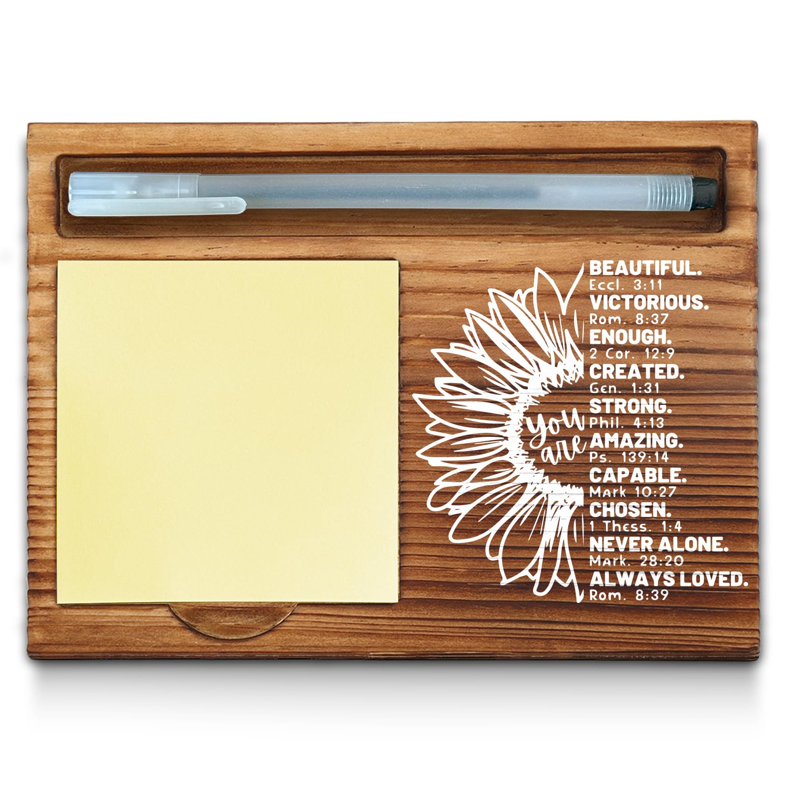 Christian Bible Verse Sticky Note Holder, Religious Note Holder, Christian Encouragement Inspirational Gifts for Women, Men, Coworkers, Friends,