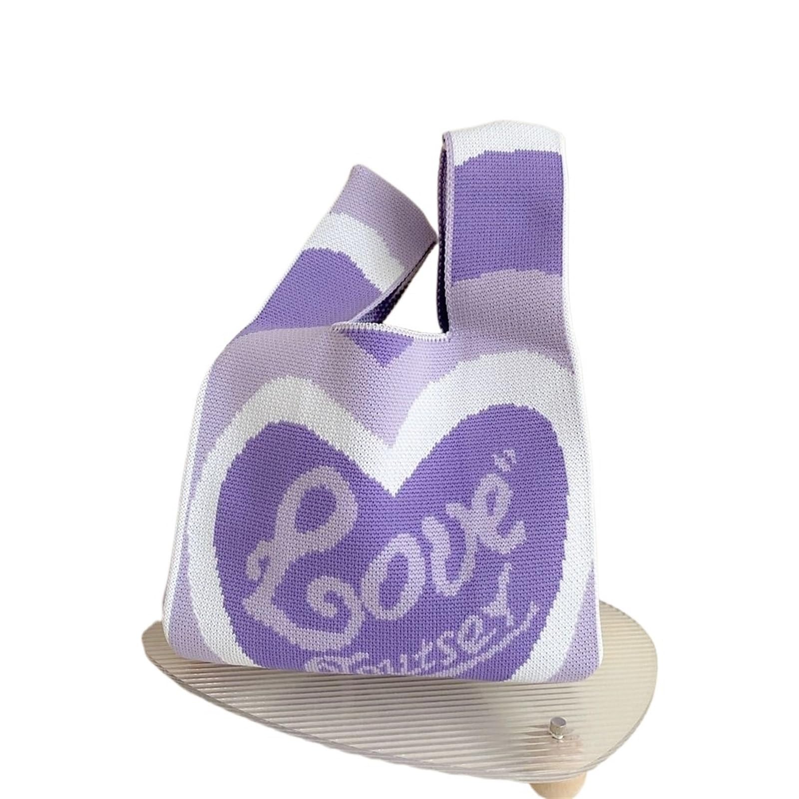 Sacs courses réutilisables tricotés : sac de poignet souple et résistant pour femme