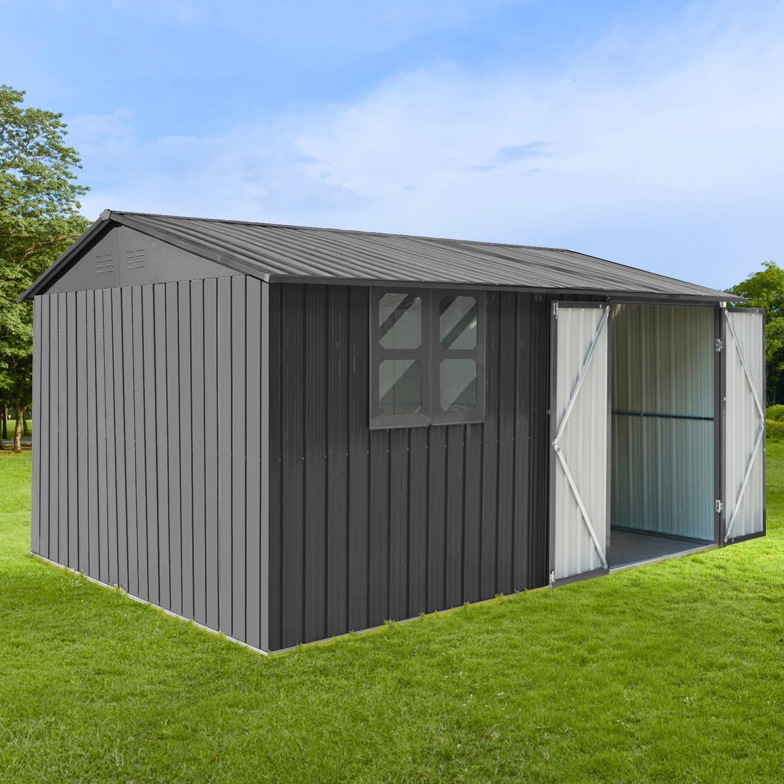Amazon.com : DHPM Sheds Outdoor 8FT x 6FT with Window & Oversized ...