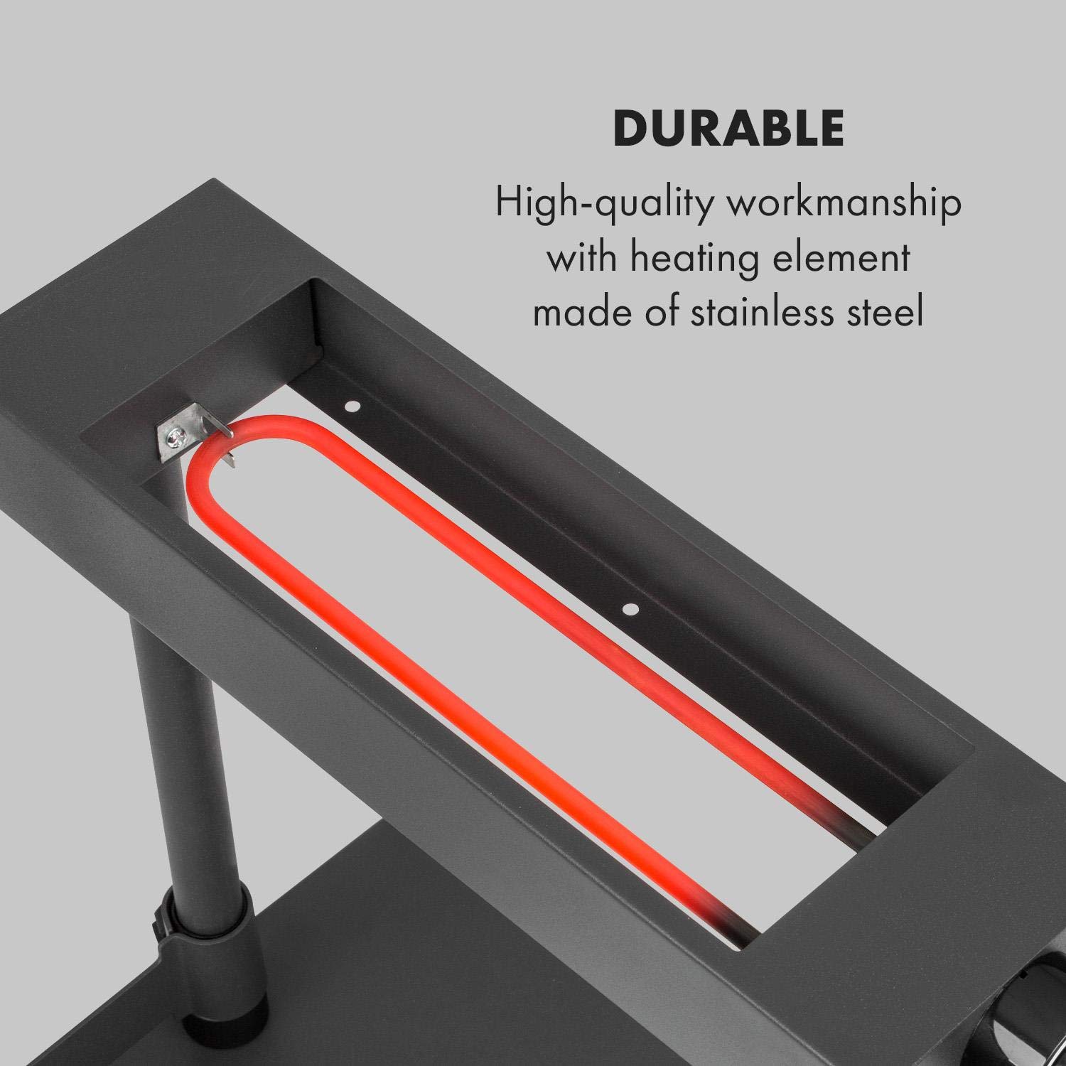 Klarstein Appenzell XL – raclette z grillem, 600 W, termostat, element grzejny ze stali nierdzewnej, płyta grillowa na górze, 2 uchwyty do sera: z regulacją wysokości/obrotową/pochyleniem, czarny