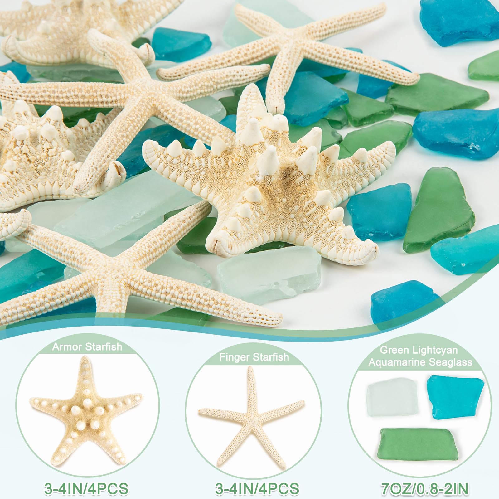 100X Mini Natural Flat Tan Starfish Seashells Beach Wedding Party Decor Crafts E - Foto 8