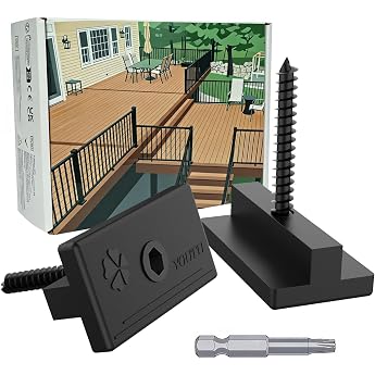 Pack of 100 WPC Clips Hidden Fixing with T-Clip with Screws Hidden Fixing with Stainless Steel Screws 6 mm Plastic Patio Clips for WPC/BPC Floorboards Pack of 100 WPC Clips