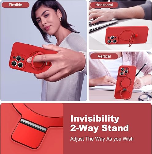 Miniatura 2 de Funda diseñada para iPhone 13 Pro Max con soporte magnético invisible, compatible con MagSafe militar, probada en caídas, a prueba de golpes, de