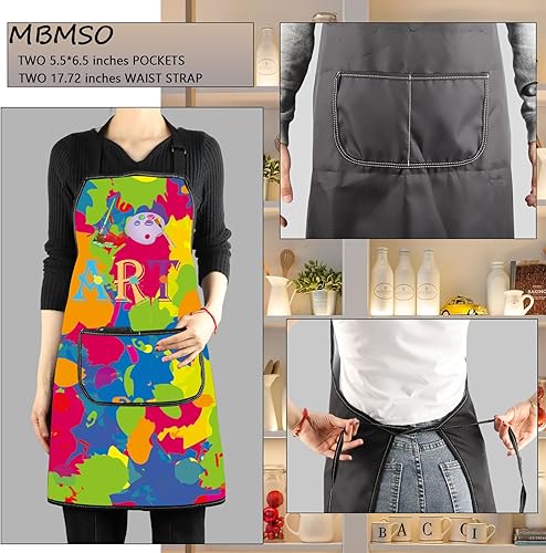 Miniatura 3 de MBMSO Delantal de artista de pintura con bolsillos, regalos para pintores, amantes del arte, regalo para profesores de arte, estudiantes, pintor,