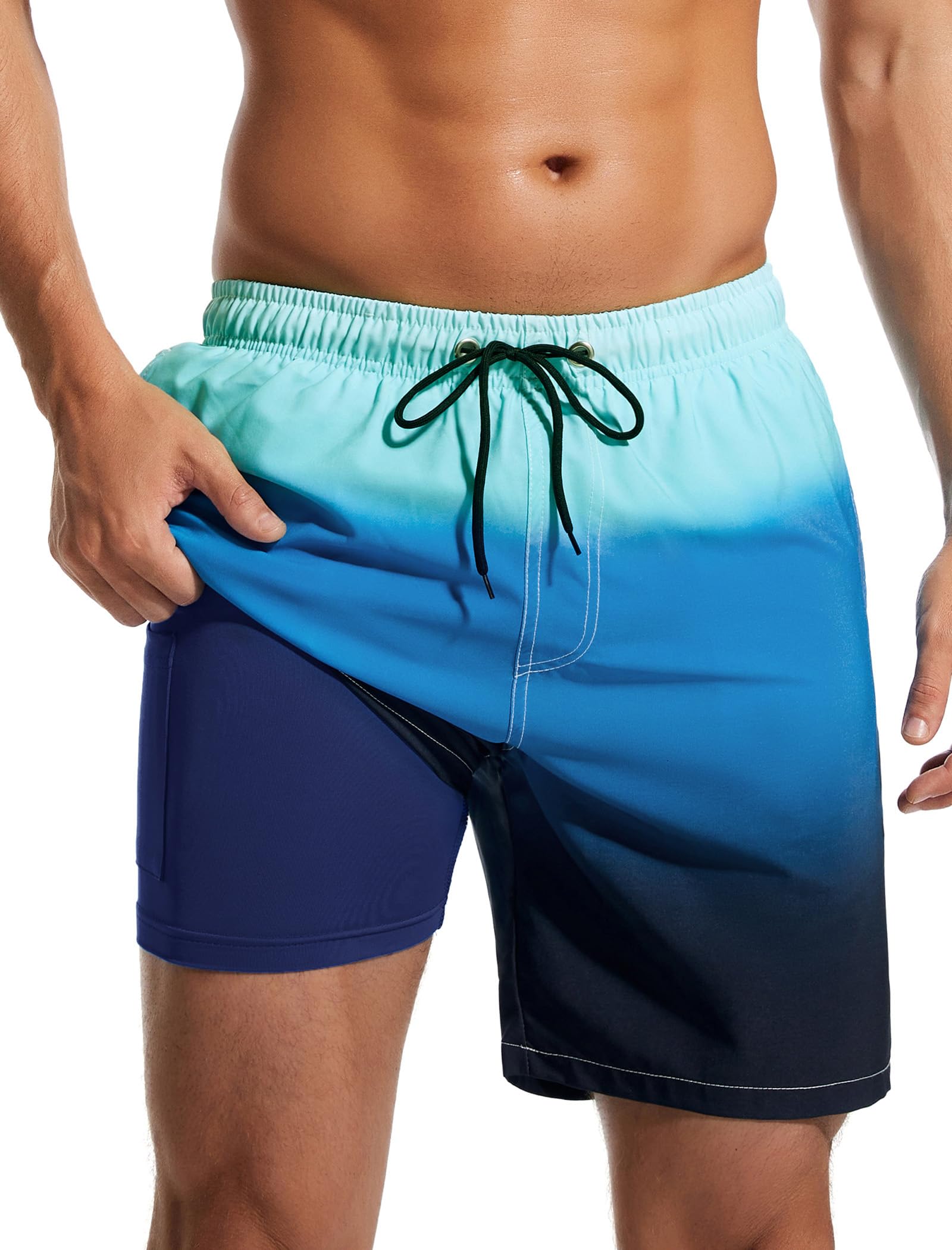 SILKWORLD Bañador para hombre 2 en 1, de secado rápido, ligero, con bolsillos, para cruceros esenciales