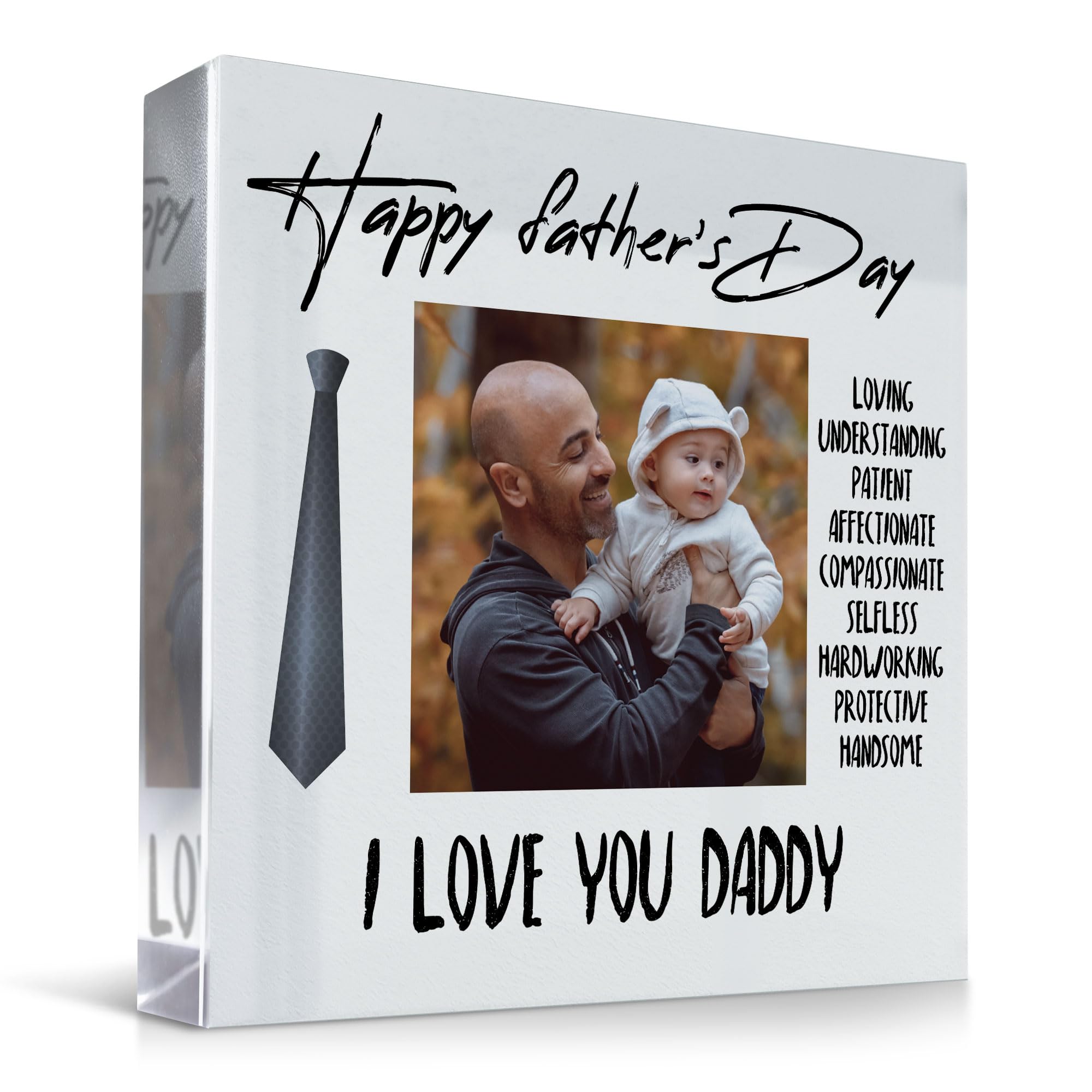 Red Ocean Fathers Day Gift Personalised Gift For Dad Daddy Acrylic Photo Plaque Gift For Fathers Day Thank You Gift For Dad From Daughter Son Love Gift Keepsake Gift For Dad