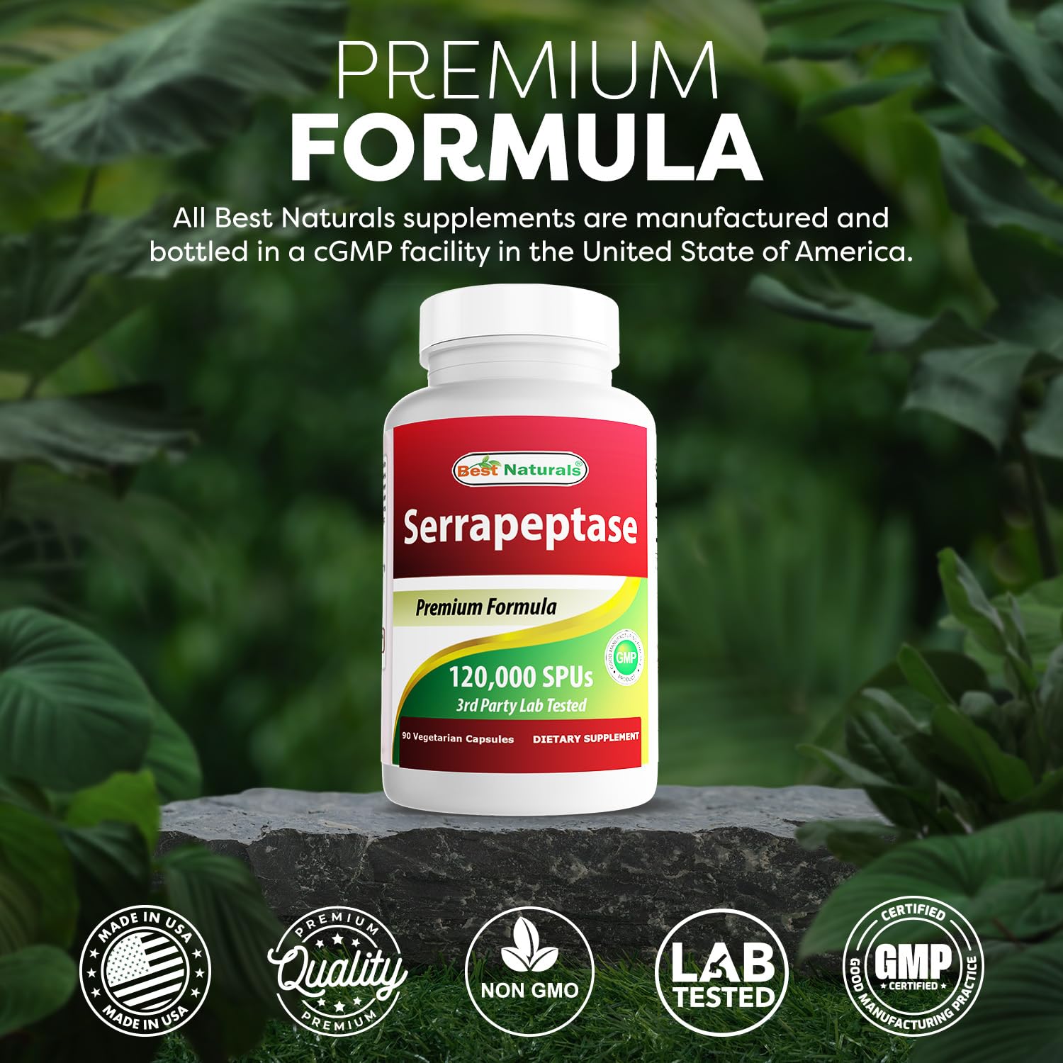 Best Naturals Serrapeptase 120000 SPUs 90 Vegetarain Capsules - Supports Sinus Health — Amazon image 5