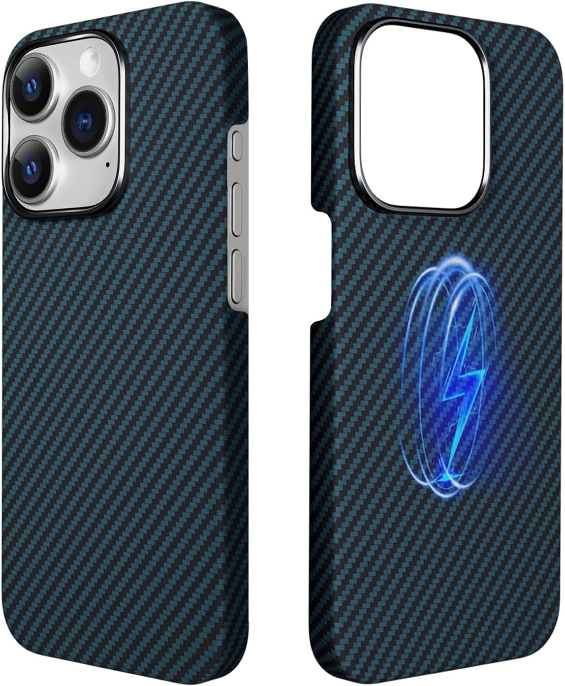 Real Aramid Fiber Case for iPhone 15 Pro [6.1 inch] Compatible Magnetic,1500D Aramid Weave,Ultra-Thin Cover with a Caseless Feel,Carbon Fiber Textures Design Kevlar Protection (Black-SW)