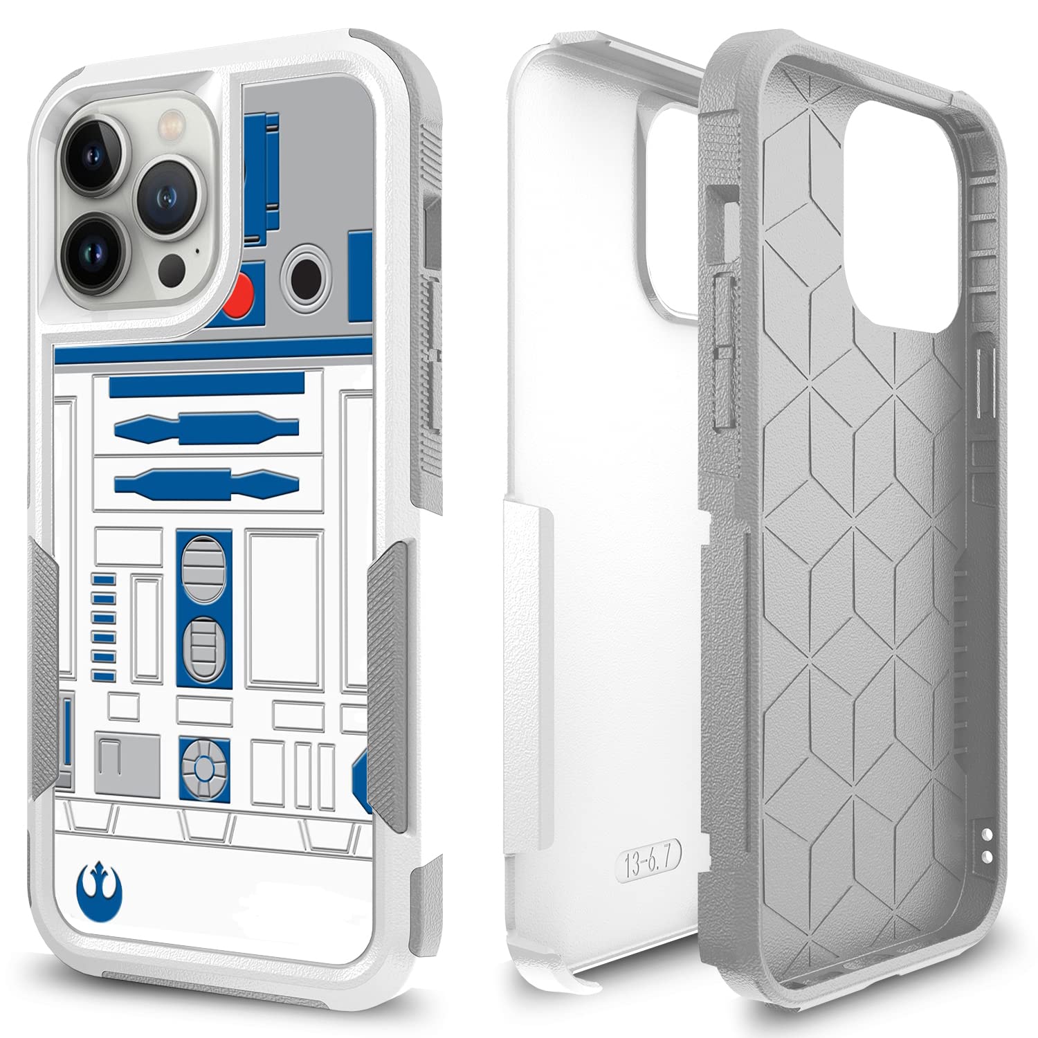 CandykisscaseCase for iPhone 13 Pro, Droid Robot Pattern Shock-Absorption Hard PC and Inner Silicone Hybrid Dual Layer Armor Defender Case for Apple iPhone 13 Pro