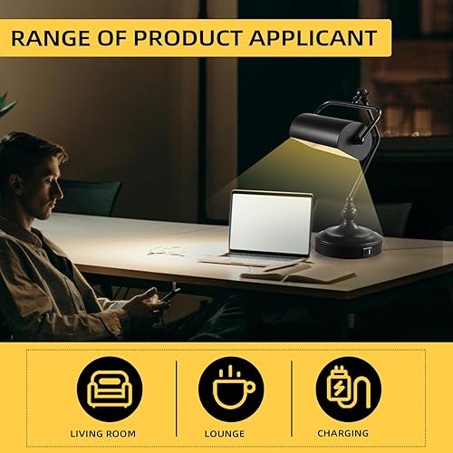 Miniatura 5 de CONCA Classic Antique Touch Ajustable LED Escritorio & Piano Lámpara con Protección para los Ojos - Negro (bombilla incluida)