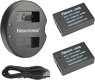 Newmowa LP-E17 Replacement Battery (2 Pack) and Dual USB Charger Kit for Canon EOS M3 EOS M5 EOS M6 EOS M6 Mark II EOS RP 77D 200D 250D 750D 760D 800D Rebel SL3 T6i T6s T7i 8000D Kiss X8i Digital Cameras