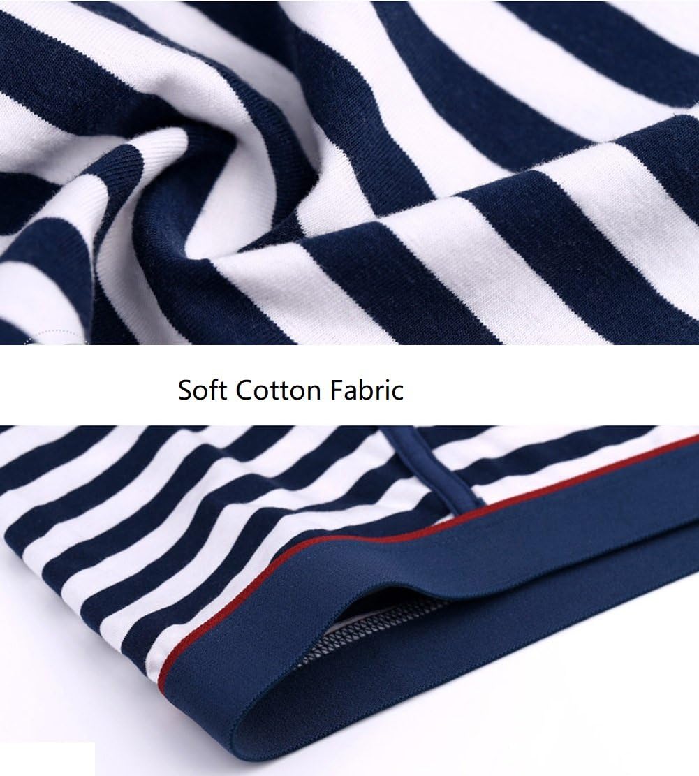 CHUNG Mens Cotton Boxer Underwear Pouch Front Fly Stripes Pattern MId-rise Soft Fashion - Image 5