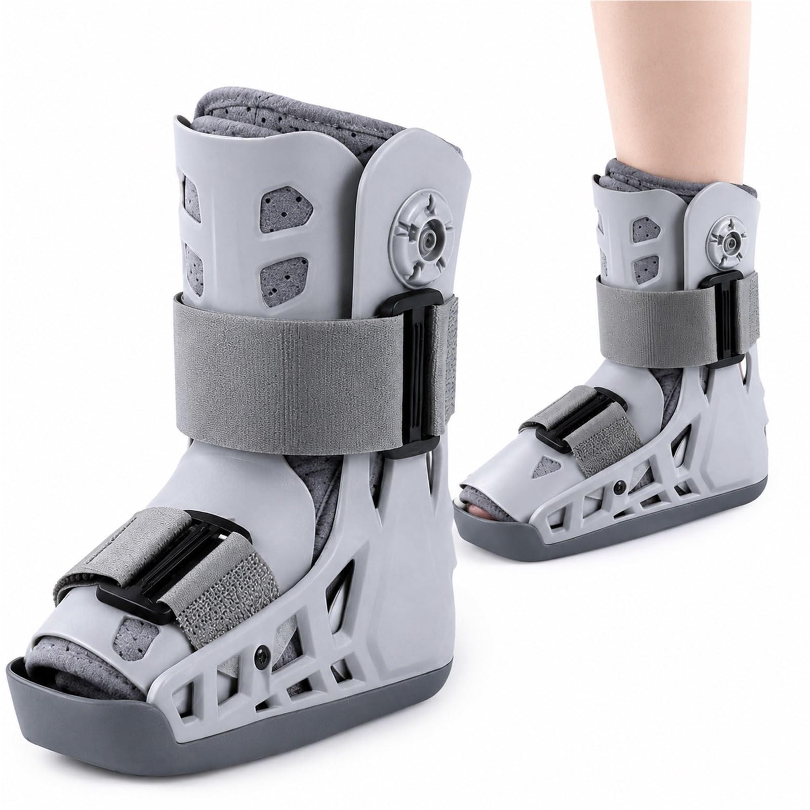 Bota Ortopédica Walker para Esguince de Tobillo y Fracturas con Doble Airbag Ajustable Bota Caminadora Ligera para Recuperación de Tendón de Aquiles Hombre Mujer(L)
