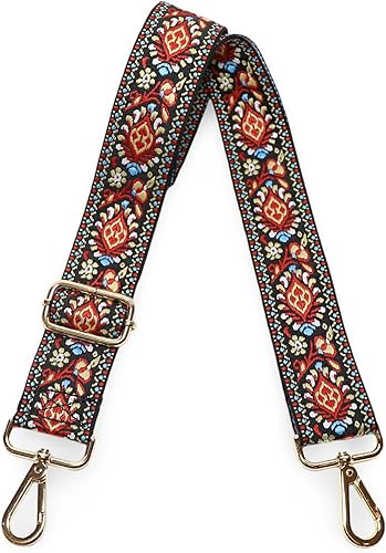 Miniatura 26 de Kolti Correa de repuesto para bolso, bolso cruzado a rayas anchas ajustables Hebilla de oro-04