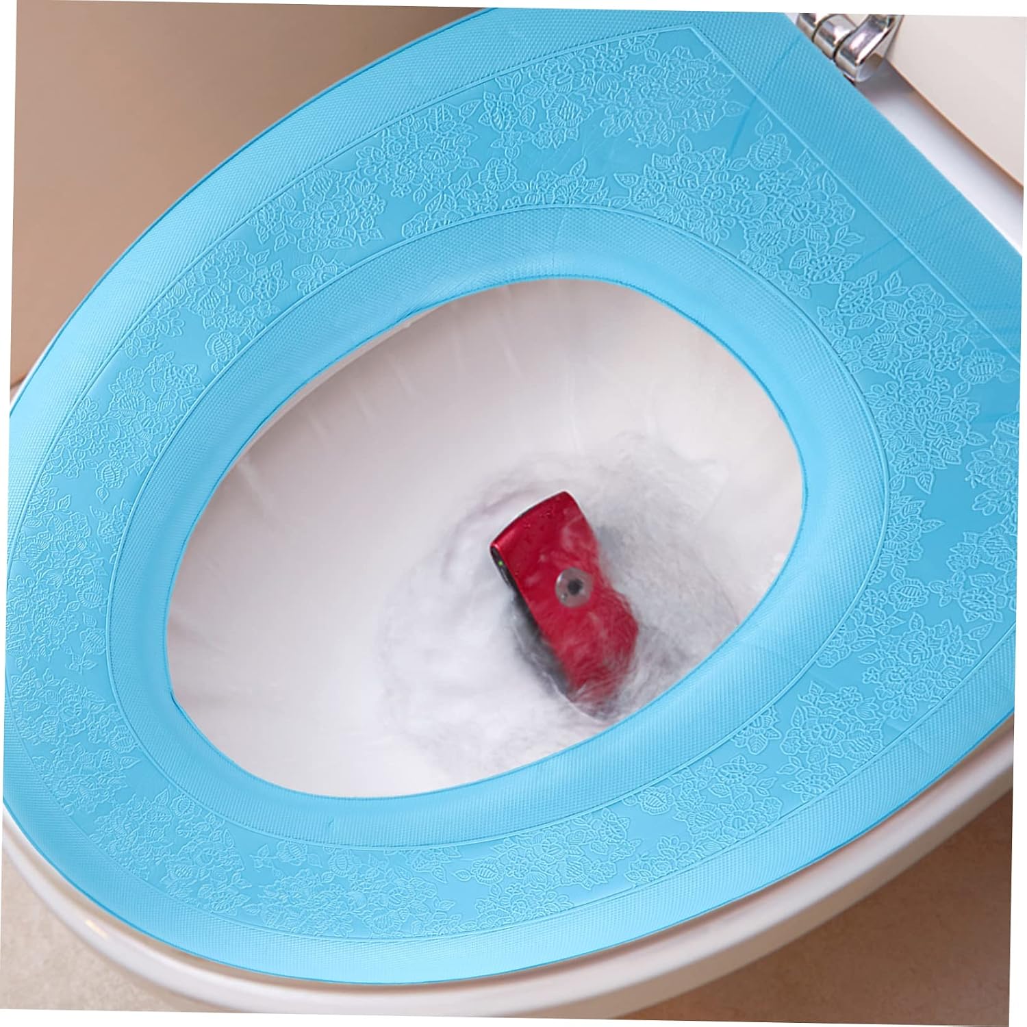 EVA Thickened Waterproof Toilet Seat Cover Pad Breathable Bathroom Cushion Adhesive Non-Slip Toilet Mat for Home Use